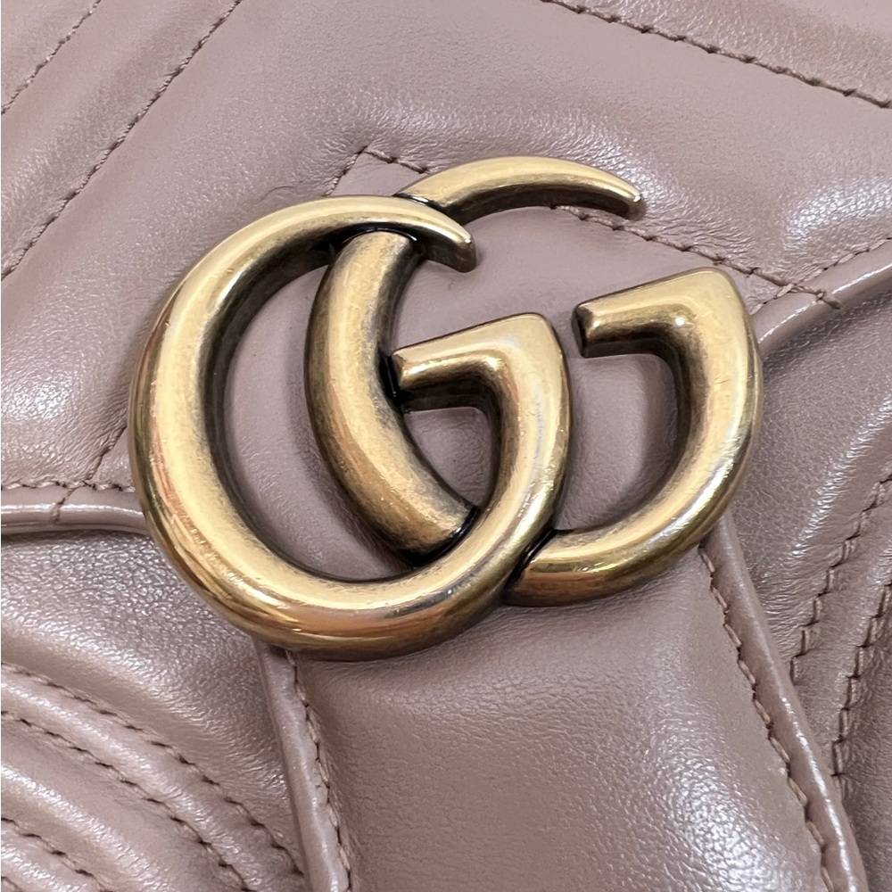 Gucci GG Mini Top Handle Marmont Chevron Shoulder Bag Crossbody Handbag Purse - Picture 7 of 10